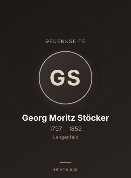 Gedenkportrait von Georg Moritz Stöcker