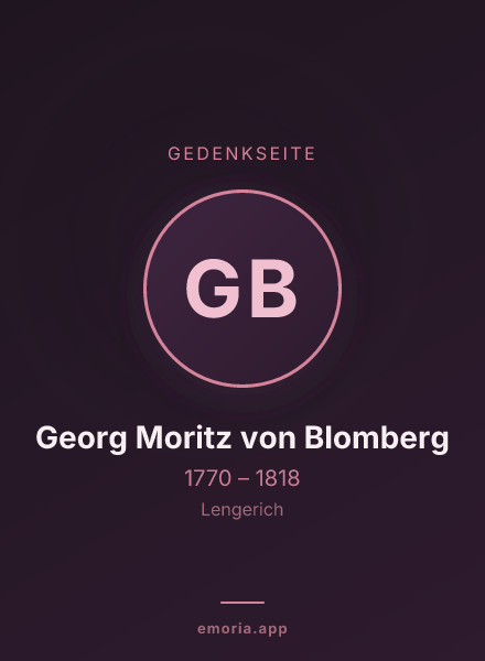 Gedenkportrait von Georg Moritz von Blomberg