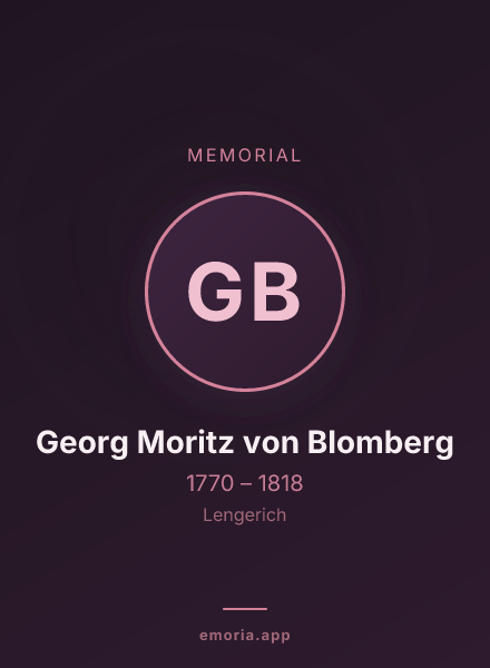 Memorial portrait of Georg Moritz von Blomberg