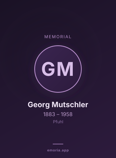 Memorial portrait of Georg Mutschler