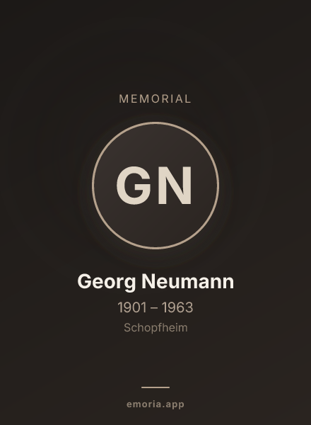 Memorial portrait of Georg Neumann