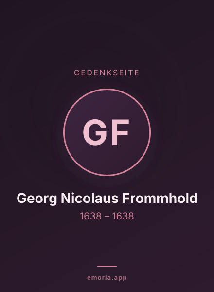 Gedenkportrait von Georg Nicolaus Frommhold