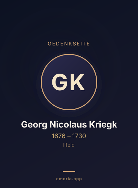 Gedenkportrait von Georg Nicolaus Kriegk
