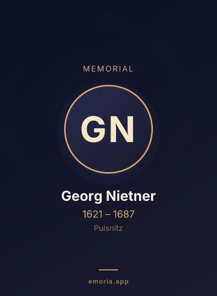 Memorial portrait of Georg Nietner