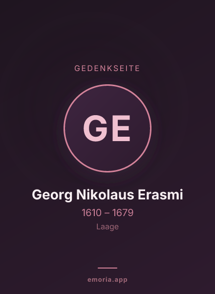 Gedenkportrait von Georg Nikolaus Erasmi