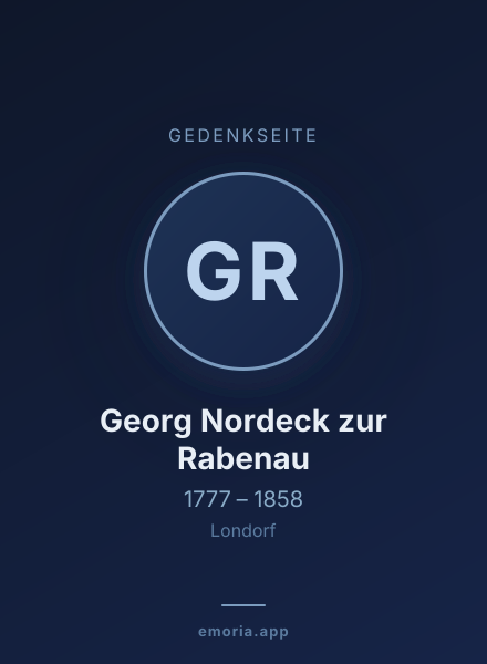 Gedenkportrait von Georg Nordeck zur Rabenau