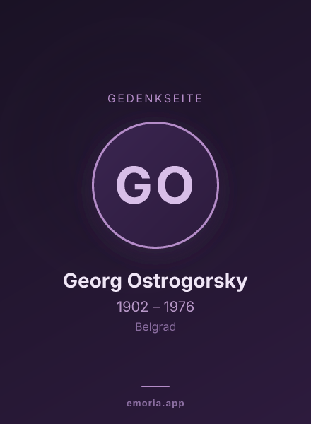 Gedenkportrait von Georg Ostrogorsky