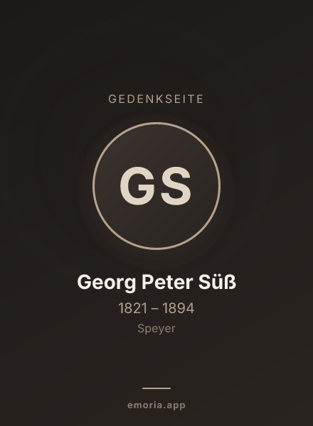Gedenkportrait von Georg Peter Süß