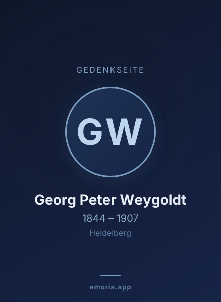 Gedenkportrait von Georg Peter Weygoldt