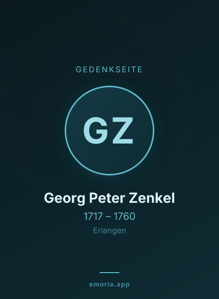 Gedenkportrait von Georg Peter Zenkel