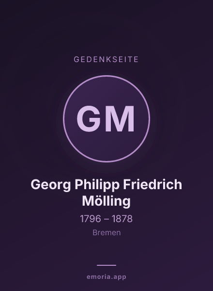 Gedenkportrait von Georg Philipp Friedrich Mölling