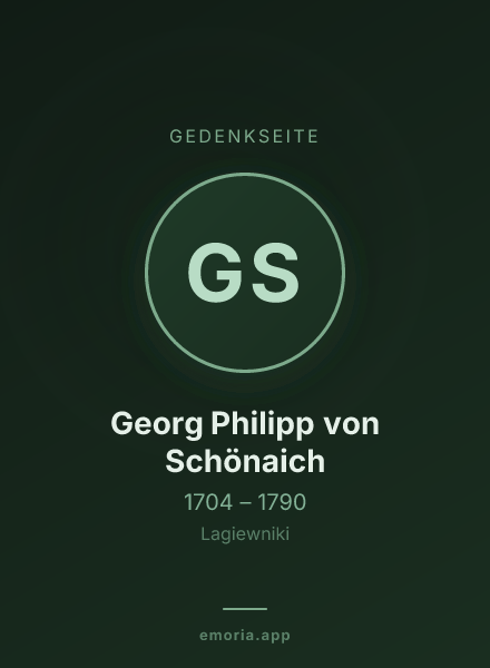 Gedenkportrait von Georg Philipp von Schönaich