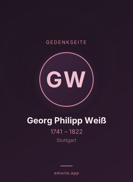 Gedenkportrait von Georg Philipp Weiß