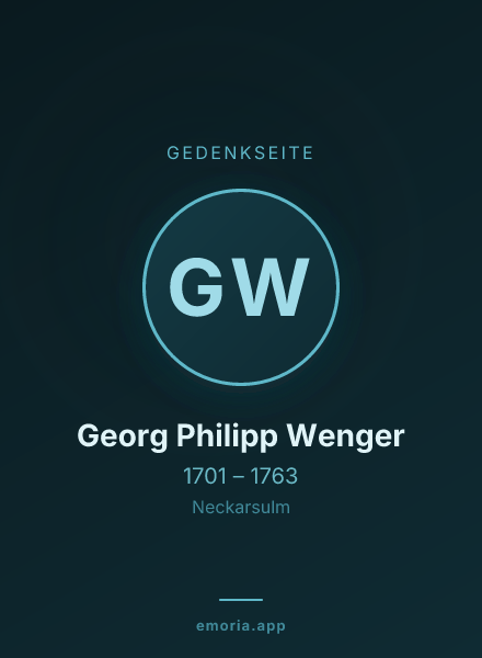 Gedenkportrait von Georg Philipp Wenger