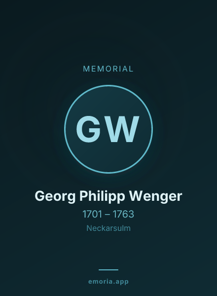 Memorial portrait of Georg Philipp Wenger