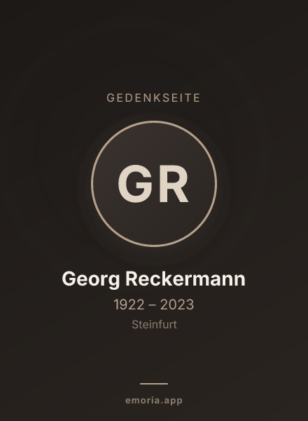 Gedenkportrait von Georg Reckermann
