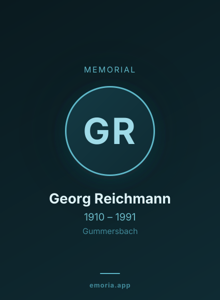 Memorial portrait of Georg Reichmann