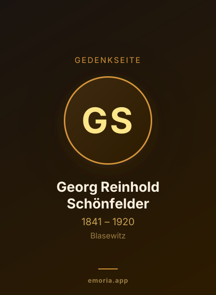 Gedenkportrait von Georg Reinhold Schönfelder