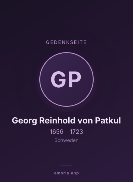 Gedenkportrait von Georg Reinhold von Patkul