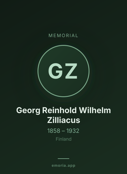 Memorial portrait of Georg Reinhold Wilhelm Zilliacus