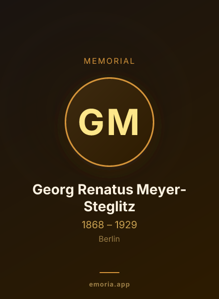 Memorial portrait of Georg Renatus Meyer-Steglitz