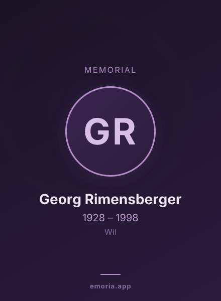 Memorial portrait of Georg Rimensberger
