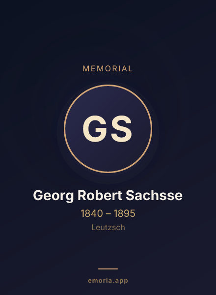 Memorial portrait of Georg Robert Sachsse