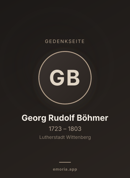 Gedenkportrait von Georg Rudolf Böhmer