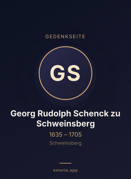 Gedenkportrait von Georg Rudolph Schenck zu Schweinsberg