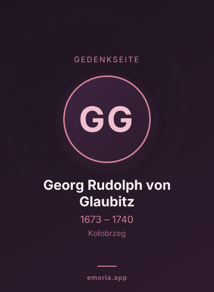 Gedenkportrait von Georg Rudolph von Glaubitz
