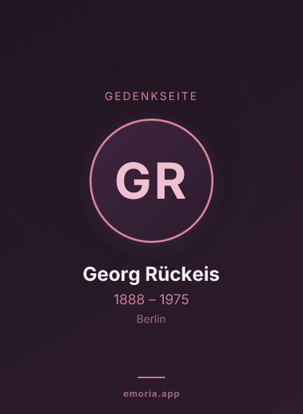 Gedenkportrait von Georg Rückeis
