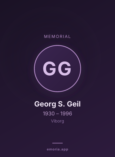 Memorial portrait of Georg S. Geil