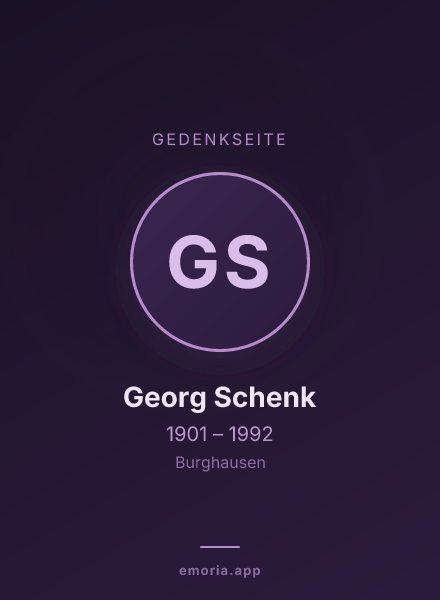 Gedenkportrait von Georg Schenk
