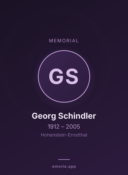 Memorial portrait of Georg Schindler