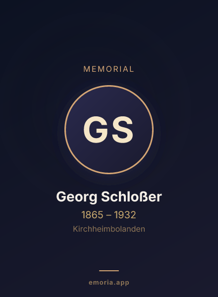 Memorial portrait of Georg Schloßer
