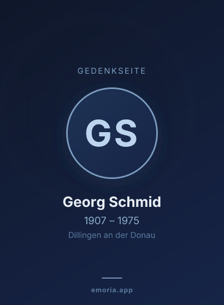 Gedenkportrait von Georg Schmid