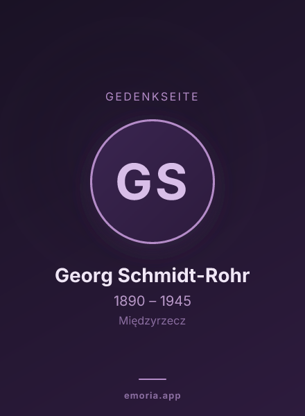Gedenkportrait von Georg Schmidt-Rohr