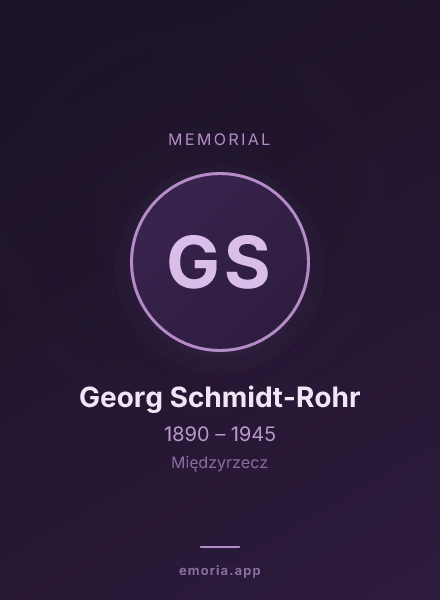 Memorial portrait of Georg Schmidt-Rohr