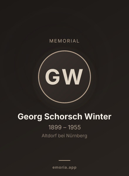 Memorial portrait of Georg Schorsch Winter