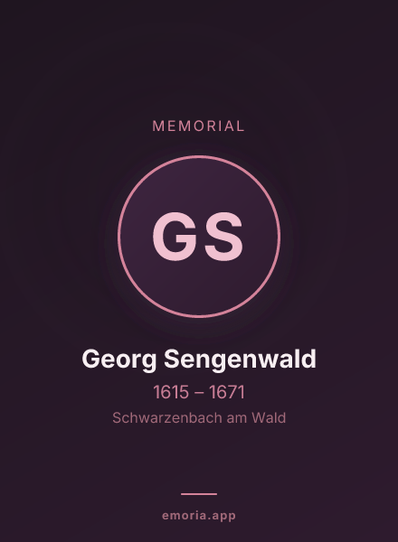Memorial portrait of Georg Sengenwald
