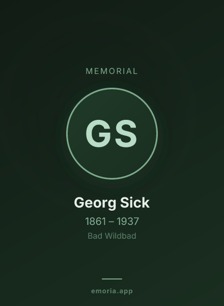 Memorial portrait of Georg Sick