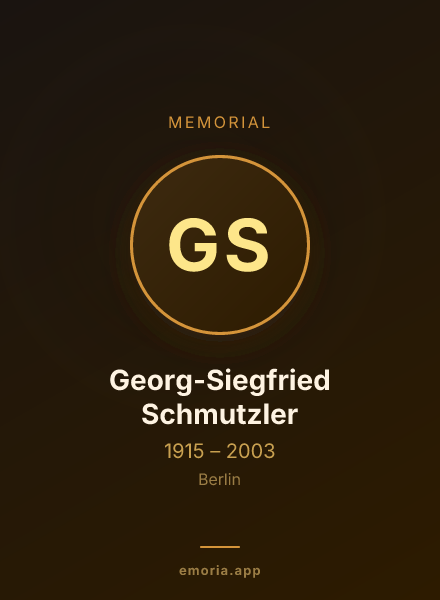 Memorial portrait of Georg-Siegfried Schmutzler