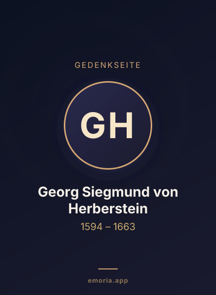 Gedenkportrait von Georg Siegmund von Herberstein