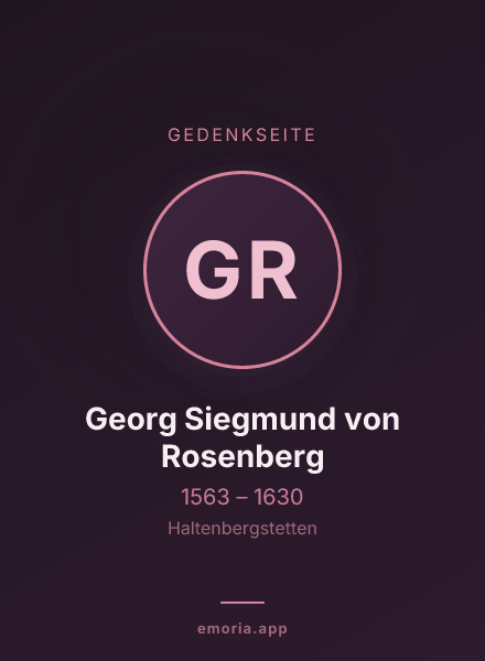 Gedenkportrait von Georg Siegmund von Rosenberg