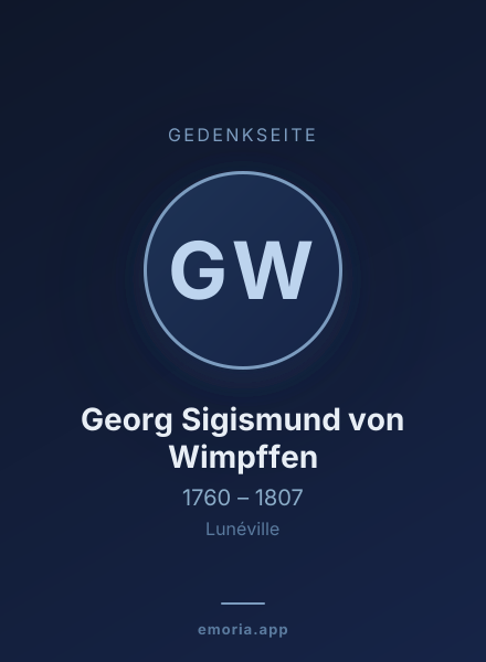 Gedenkportrait von Georg Sigismund von Wimpffen