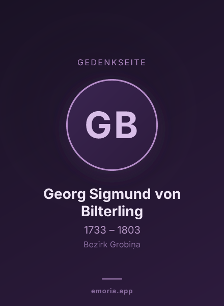 Gedenkportrait von Georg Sigmund von Bilterling