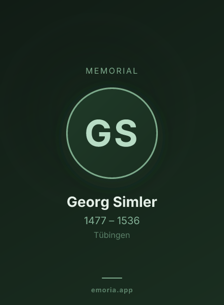 Memorial portrait of Georg Simler