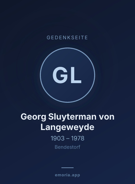 Gedenkportrait von Georg Sluyterman von Langeweyde