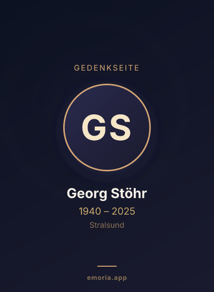 Gedenkportrait von Georg Stöhr