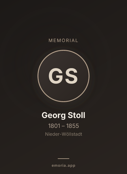 Memorial portrait of Georg Stoll